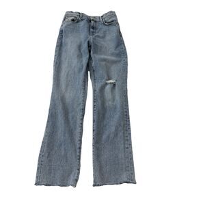 Current Elliott Jeans Womens 26 Blue Soulmate Slim Straight High Rise Distressed